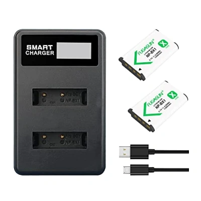 Afbeelding van 2 stks 1350 mAh NP BX1 NPBX1 Batterij Met LCD Dual Oplader voor Cyber Shot DSC RX100, RX100 II, RX100M III, IV, V/VII, ZV 1