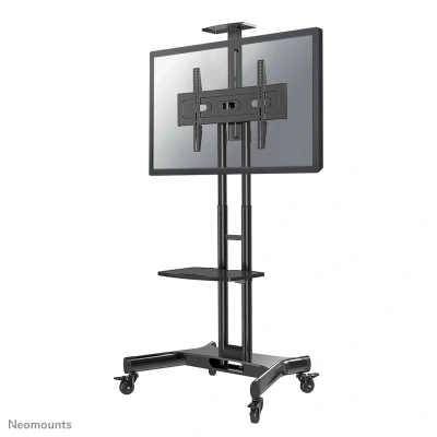 Afbeelding van NM M1700BLACK is een verrijdbaar meubel voor flat screens t/m 75 inch (191 cm). Inclusief laptop plateau Zwart