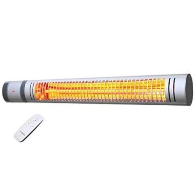 Afbeelding van VASNER SlimLine X20 Infraroodstraler in slim design, 2000 watt, outdoor warmtestraler, elektrische terrasstraler met 5 warmtestanden en afstandsbediening, ideaal voor terras buiten (zilver)