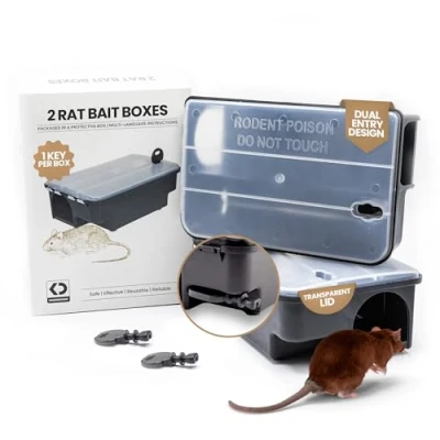 Afbeelding van Köder Discount: Professionele rattenval tools in plaats van verdelgers Lokdoos tegen muizen en ratten Rattenaasstation, rattenaasbox, tuin, industrie