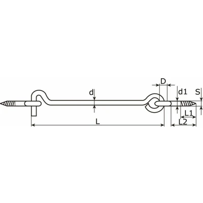 Afbeelding van DX Windhaak met Schroefogen Ø5,25x160mm Staal Verzinkt 389 160E