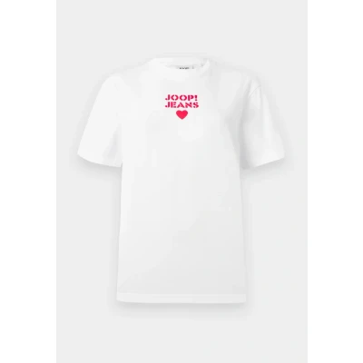 Afbeelding van JOOP! Jeans Tymber Tshirt print, Dames, Maat: XS, Open white