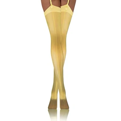 Afbeelding van Sesto Senso Vrouwen riem kousen 20 Den Seamed Sexy Kousen, Geel, M L