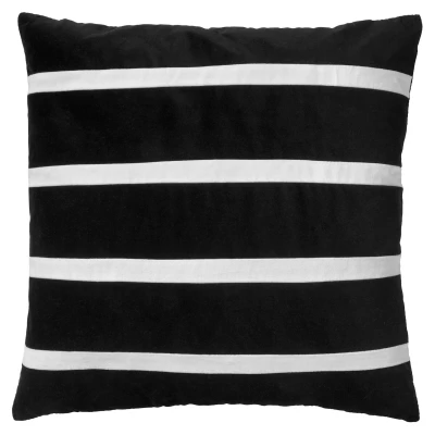 Afbeelding van Dutch Decor PEMM Sierkussen velvet 45x45 cm raven zwart witte streepjes