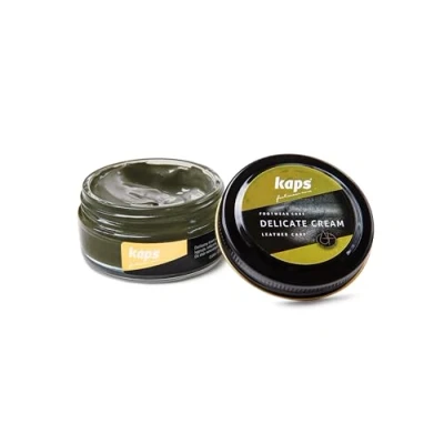 Afbeelding van Kaps Schoencreme schoensmeer verzorgt het leer en geeft glans (134) Olijf Groen 50ml