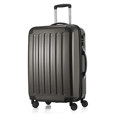 Afbeelding van HAUPTSTADTKOFFER ALEX koffer met harde schaal, trolley, rolkoffer, reiskoffer, 4 dubbele wielen, uitbreiding, grafietgrijs, 65 cm,