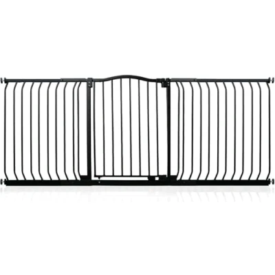 Afbeelding van Safetots Traphekje met Gebogen Bovenkant Assortiment, 188cm 197cm (69 opties beschikbaar), Mat Zwart, Zonder Boren Traphekje, Babyhekje voor Deuren Gangen en Ruimtes, Veiligheidsbarrière, Eenvoudige Installatie