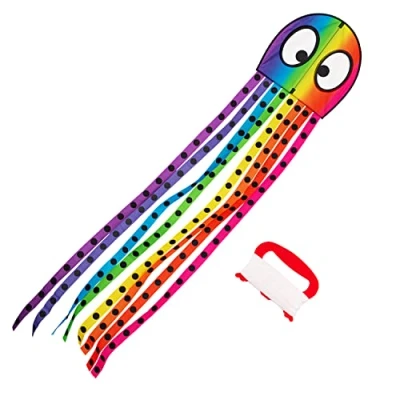 Afbeelding van Kindervlieger Wolkensturmer Olli Octopus Rainbow 1174 Regenboog 50 x 200 cm