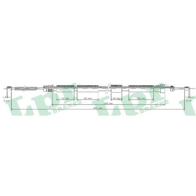 Afbeelding van LPR C0618B Handremkabel 1345, 1655mm Trommelrem