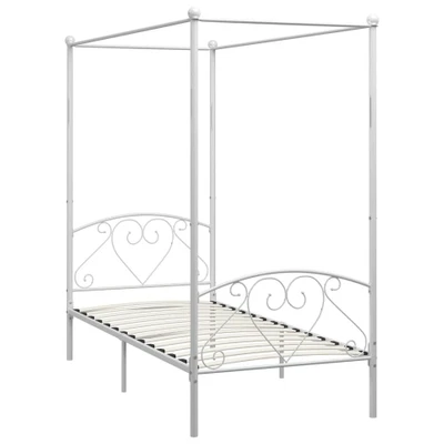 Afbeelding van Hemelbedframe metaal wit 100x200 cm