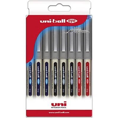 Afbeelding van Uni ball Rollers rollerbalpen UB 157 basiskleuren, 8 stuks