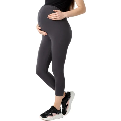 Afbeelding van BE Mammy Dames Leggings Zwangerschapskleding ¾ Lange Katoen Grafiet 3XL BE20 284 LE