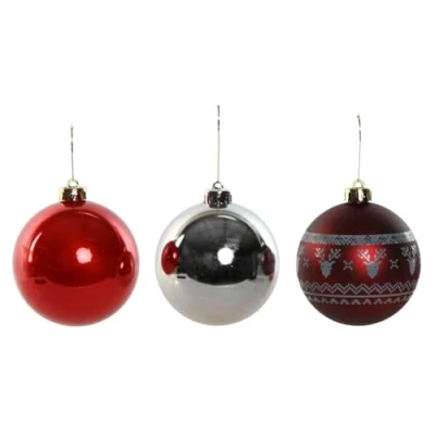 Afbeelding van Kerstballen Home ESPRIT Rood Zilverkleurig Polyethyleen 21,5 x 22,5 cm (15 Onderdelen)