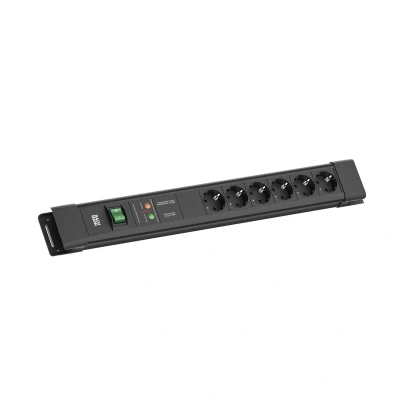 Afbeelding van BACHMANN CONNECTUS 6xCEE7/3, 1xGVS 1xSchalter 2,0m CEE7/7 Schwarz