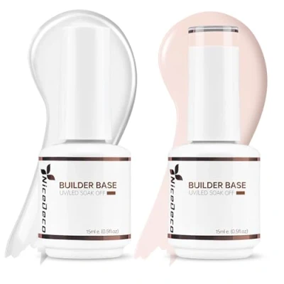 Afbeelding van Nicedeco 8 in 1 Builder Base Gel Set Semi permanente Building Uitbreiding Versterking Color Nail Art 2 X 15ML Kit 7