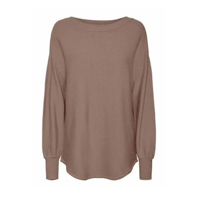 Afbeelding van Vero Moda Nancy LS Boatneck GA EXC Trui, Dames, Maat: XS, Brown lentil