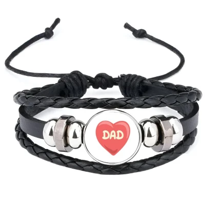Afbeelding van Akyol dad armband zwart Vader papa vaderdag cadeau verjaardag kado