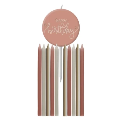 Afbeelding van Folat Kaarsen Set Crème Rose (11 stuks) 9,5cm