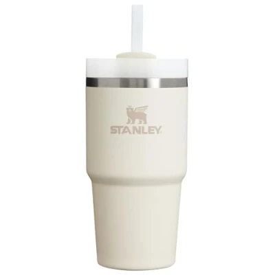 Afbeelding van Stanley Quencher H2.O FlowState™ Roestvrijstalen vacuüm geïsoleerde beker met deksel en rietje, voor water, ijsthee of koffie, smoothie meer, crème 2.0, 591 m