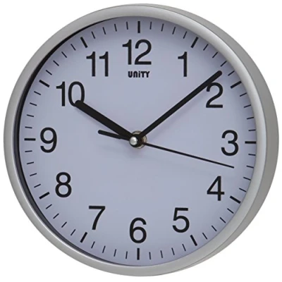 Afbeelding van Unity wandklok, Radcliffe, stille veeg, modern, Zilver, 20 cm