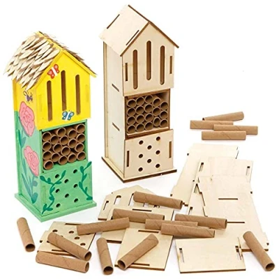 Afbeelding van Baker Ross FE508 Houten Insecten Hotel Sets 2 Stuks, Activiteiten met Hout om te Verven en Versieren voor Kinderen, Knutsel of Tuinprojecten