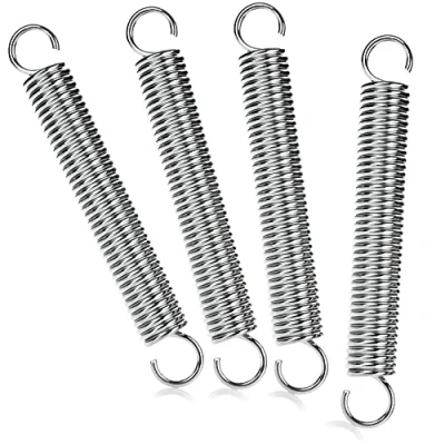 Afbeelding van COM FOUR® 4x trekveren met dubbele haken veer voor tent, luifel, caravan bevestigingstoebehoren trekveer zonnezeil stalen (4 stuks trekveer)