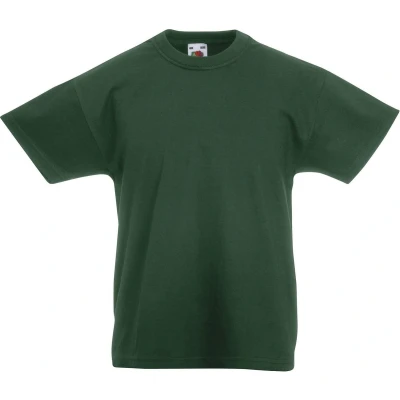 Afbeelding van Fruit of the Loom T shirt Kinderen maat 140 (9 11) 100% Katoen 5 stuks (Donker Groen)