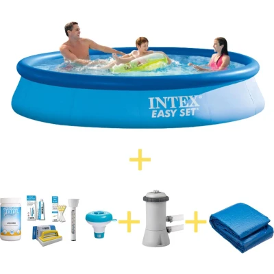 Afbeelding van Intex Zwembad Easy Set 366 x 76 cm Inclusief WAYS Onderhoudspakket, Filterpomp &amp; Grondzeil