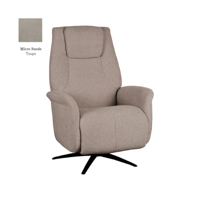 Afbeelding van Label51 Stockholm elektrische fauteuil taupe microsuède Stof