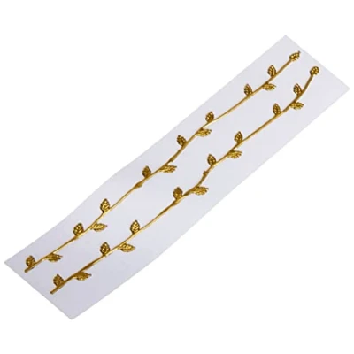 Afbeelding van Rayher 3109806 wasrand, goud, lengte 21 cm, breedte ca. 1,4 zakje 2 stuks, versierwas, was om kaarsen te versieren, kaarsenwas, voor communiekaarsen, bruiloftskaarsen
