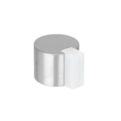 Afbeelding van EVI Herrajes Deurstopper, zelfklevend, 24 x 19 mm, wit rubber, rond, roestvrij staal, matte afwerking, hoge hechting, 100% functioneel, model I 193/24 B