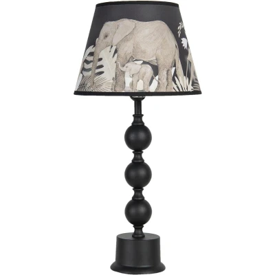 Afbeelding van Clayre &amp; Eef Zwarte Tafellamp Ø 27*57 cm E27/max 1*60W 6LMC0025