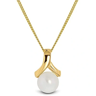 Afbeelding van Miore Parel Ketting met Hanger Dames Conflictvrije Edelstenen 9 Karaat Kleur Geelgoud Handgemaakte Hoogwaardige Sieraden