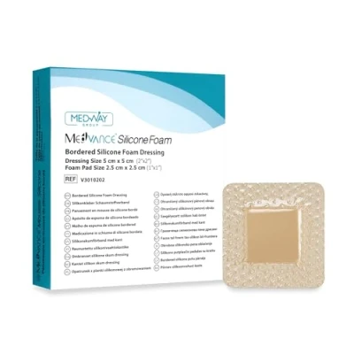 Afbeelding van MedVanceTM Silicone Bordered Adhesive Foam Dressing Size 5 cm x (2.5 2.5 Pad), Box of dressings