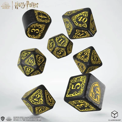 Afbeelding van Q Workshop Harry Potter pack dés Huffelpuf Moderne dobbelstenen Set Zwart (7)