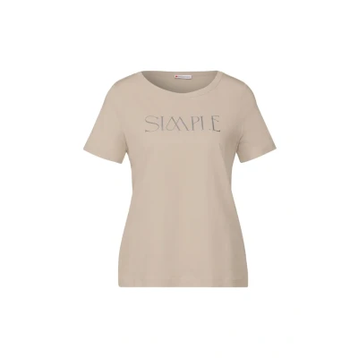 Afbeelding van Street One Tshirt print, Dames, Maat: 36, Beige