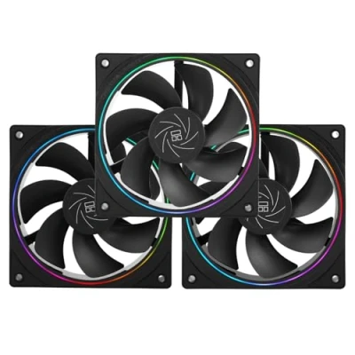 Afbeelding van Thermalright TL S12R X3 CPU ventilator 120 mm omgekeerde wordt geleverd met ARGB verlichting, koeler 1500 tpm snelheid, zwart PC PWM stille computerventilator, set