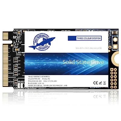 Afbeelding van Dogfish M.2 2242 SSD 512 GB NVMe PCIe Gen3 x 4 interne solid state drive, 3D NAND TLC, gaming SSD, R/W snelheid tot 2200 MB/s en 1800 (M.2 PCIe, GB)