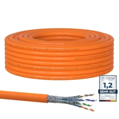 Afbeelding van RedStar24 CAT 7 Netwerkkabel 15m Datakabel Installatiekabel LAN CAT7 Kabel Koper Cat.7 Gigabit S/FTP Halogeenvrij PIMF POE 10Gbit Netwerk Bekabeling Ethernet