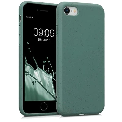 Afbeelding van kalibri hoesje geschikt voor Apple iPhone SE (2022) / (2020) 8 7 backcover smartphone dennengroen