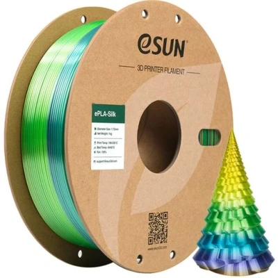 Afbeelding van eSUN Silk Rainbow PLA Filament 1.75mm, zijdeachtig veelkleurig 3D Printer PLA, kleurverloop wisselend 1KG spoel (2.2 LBS) voor printers (Het Bos Regenboog, 1KG)