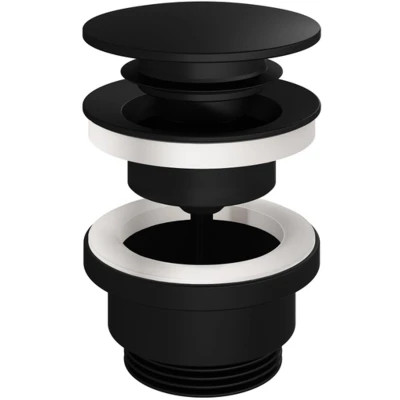 Afbeelding van HotBath Pal clickplug met schroef rond Mat Zwart