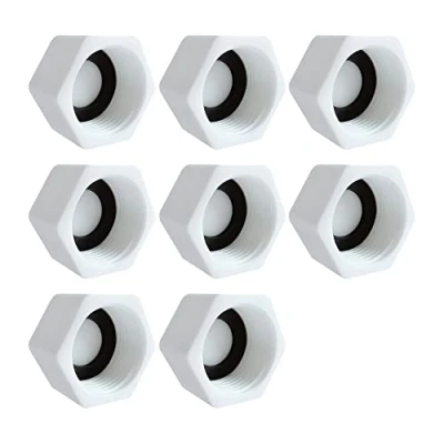 Afbeelding van HLIWS 8 Stuks 1 Inch BSP Afsluitdop,Schroefdraaddop Afsluitdop Met Slangsluitringen,Buisdop Zeskant,Voor Afdichting Waterpijp of Fitting (Vrouwelijk)