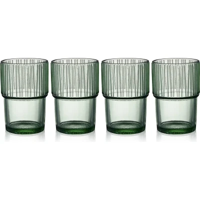 Afbeelding van Latte Macchiato Glas Bitz Kusintha Green 38 cl (4 delig)