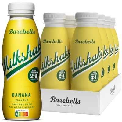 Afbeelding van Barebells Romige eiwitshake suikerarm, 24 gram eiwit per fles, lactosevrij banaan milkshake, 8 x 330 ml