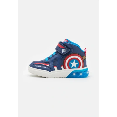 Afbeelding van Geox Marvel Avengers Captain America Light UP Grayjay BOY Sneakers hoog voor kinderen, Maat: 38, Navy/red Kunststof/ textiel