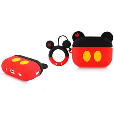 Afbeelding van Derhom Airpods Pro 2 Siliconen Hoesje Compatibel met Apple en [Tekenfilmserie] (Mickey)