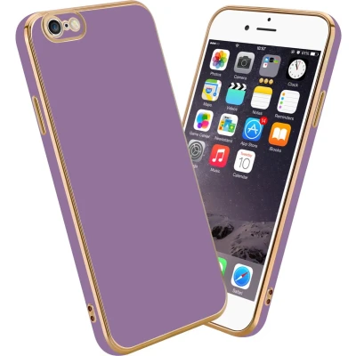 Afbeelding van Cadorabo Hoesje geschikt voor Apple iPhone 6 / 6S in Glossy Paars Goud Beschermhoes Case Cover van flexibel TPU silicone en met camerabescherming