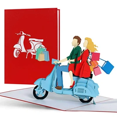 Afbeelding van Voucher shopping voor vrouwen, tour cadeaubon, cadeau ideeën jou, beste vriendin, verjaardagskaart, 3D pop up kaart, H18