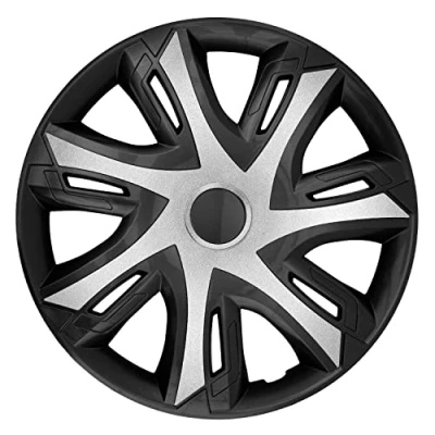 Afbeelding van NRM N Power wieldoppen voor stalen velgen Tweekleurige Set van 4 auto&#039;s voertuig Geschikt de meeste merken en ABS kunststof (zilver/zwart, 15&quot;)